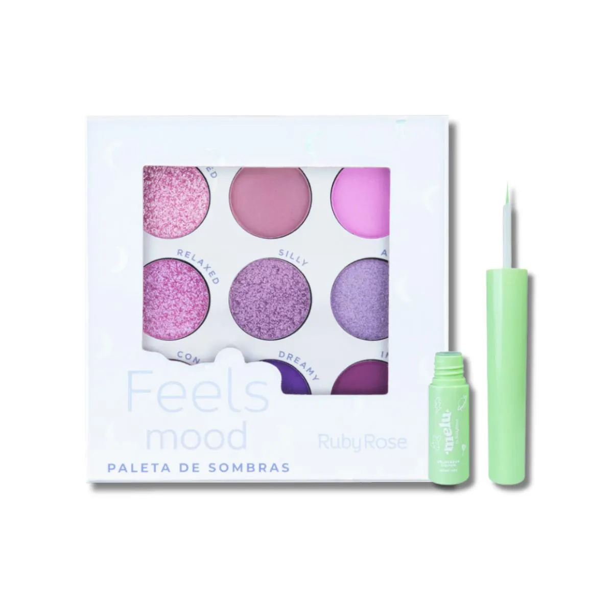 KIT RUBY ROSE PALETA DE SOMBRAS E DELINEADOR GREEN TREE