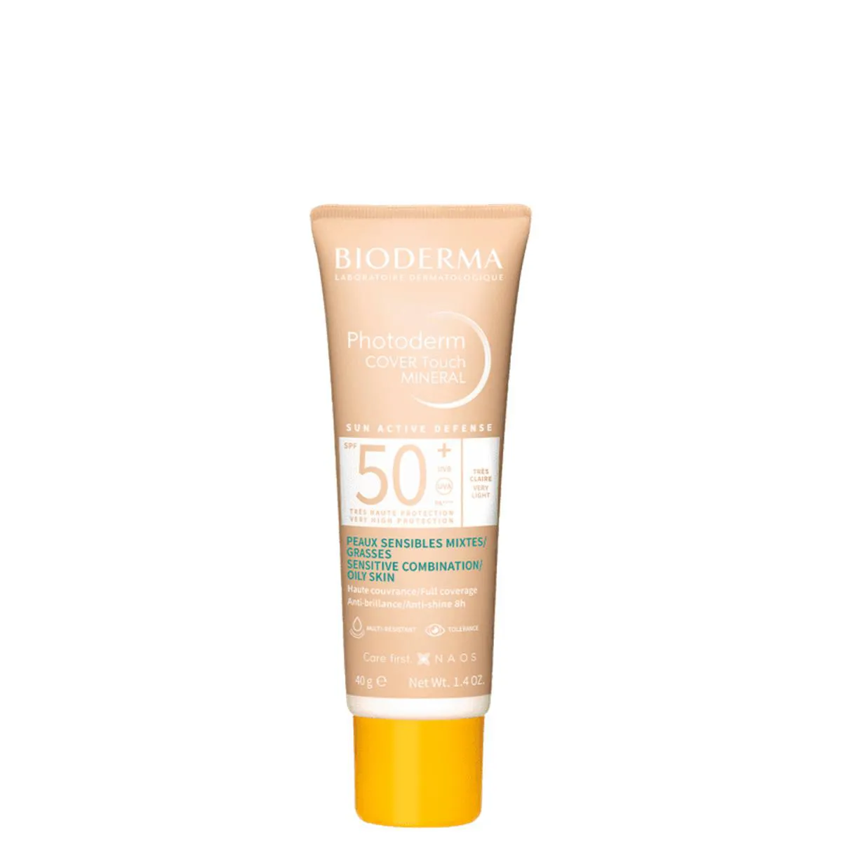 BIODERMA PHOTODERM COVER TOUCH MINERAL PROTETOR SOLAR FACIAL FPS50 COR MUITO CLARO 40G