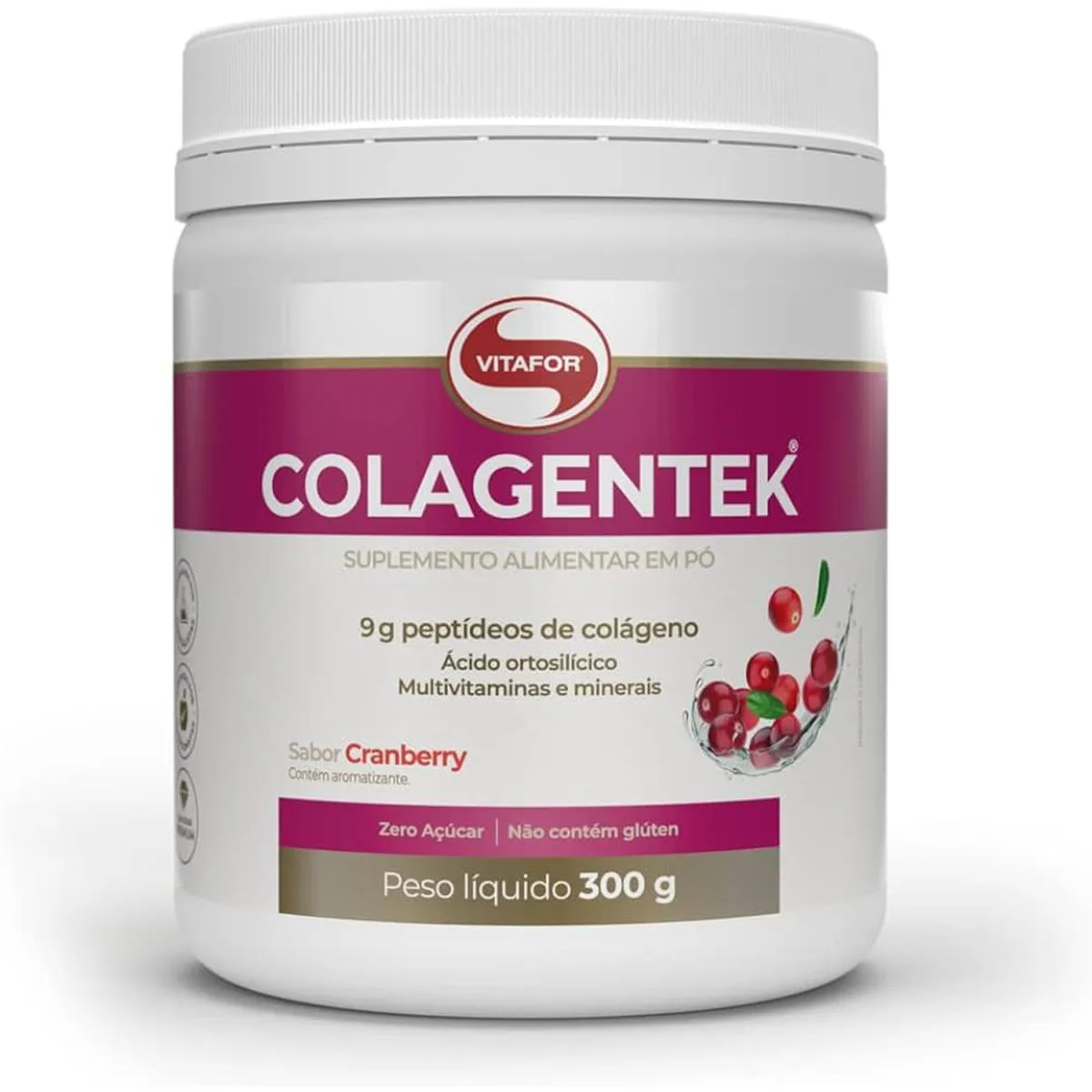 COLAGENTEK COLáGENO HIDROLISADO SABOR CRANBERRY 300G VITAFOR