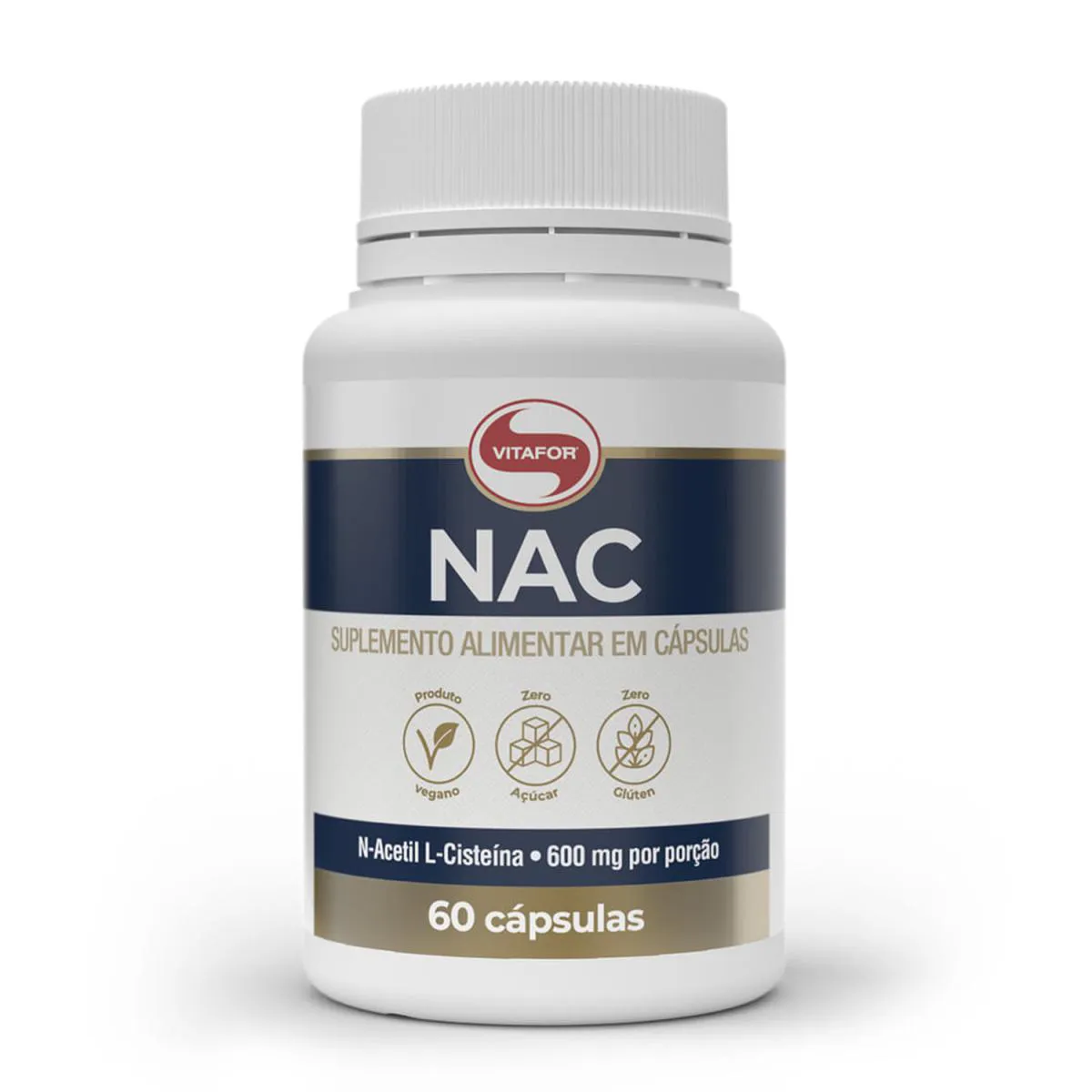 NAC N-ACETIL L-CISTEíNA 600MG POR PORçãO 60 CáPSULAS VITAFOR