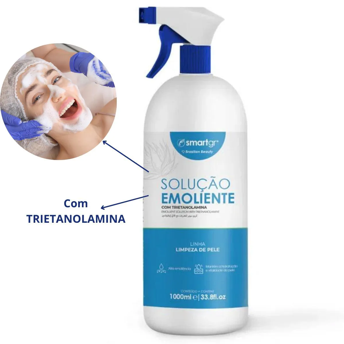 SOLUçãO EMOLIENTE LIMPEZA DE PELE ALTA EMOLIêNCIA SMART GR  1L
