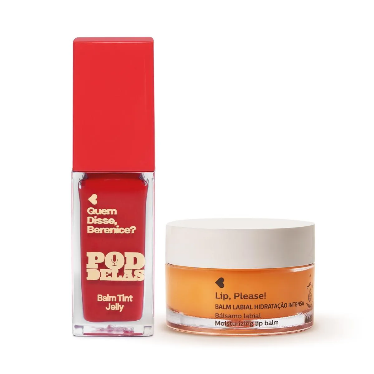 Combo Balm Labial Lip, Please! 8G + Balm Tint Jelly Vermelho Ao Vivo Pod Delas 6,5Ml