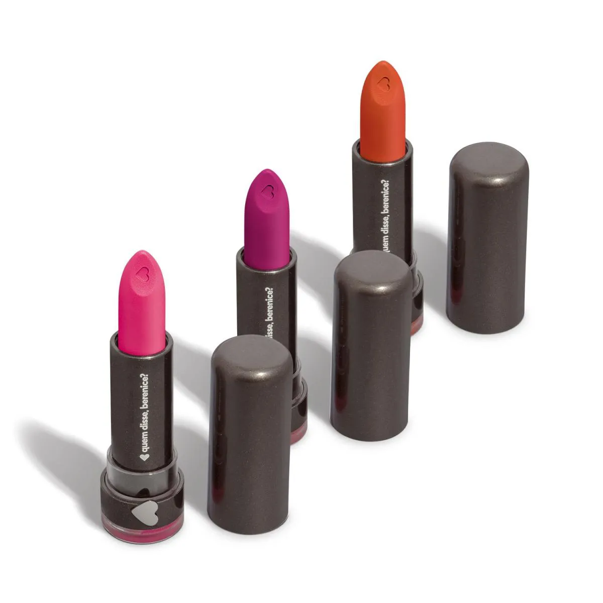 Combo Batons Mates E Hidratantes: Rosa Rosadíssimo 3,8G + Laranja Quentito 3,8G + Rosa Magentex 3,8G