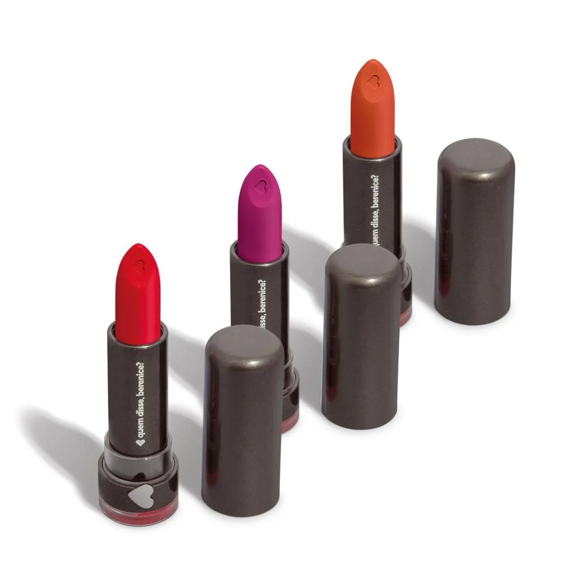 Combo Batons Mates E Hidratantes: Laranja Quentito 3,8G + Rosa Magentex 3,8G + Vermelho Framboesita 3,8G