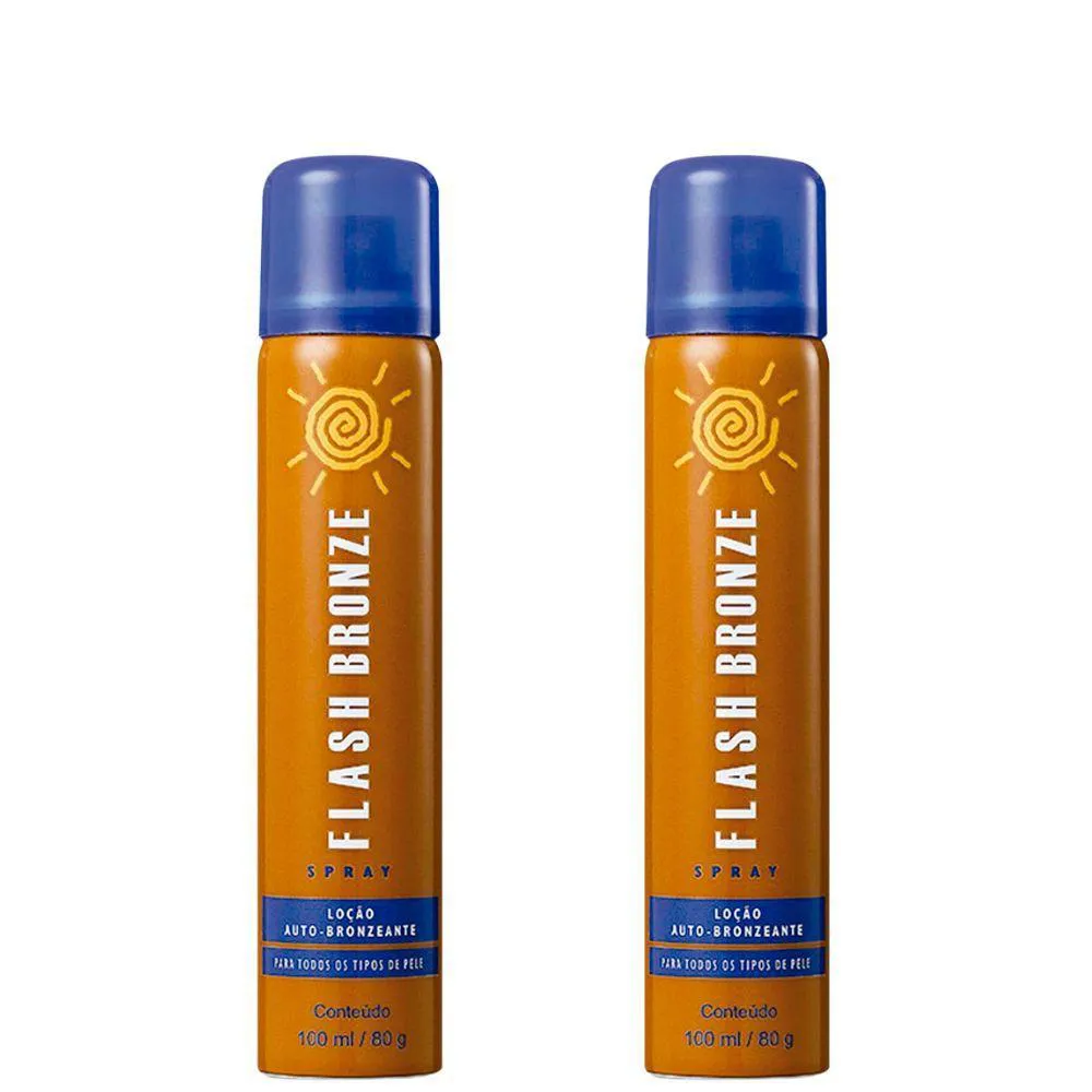 KIT 2 UN. BRONZEADOR CORPORAL FLASH BRONZE SPRAY 100ML