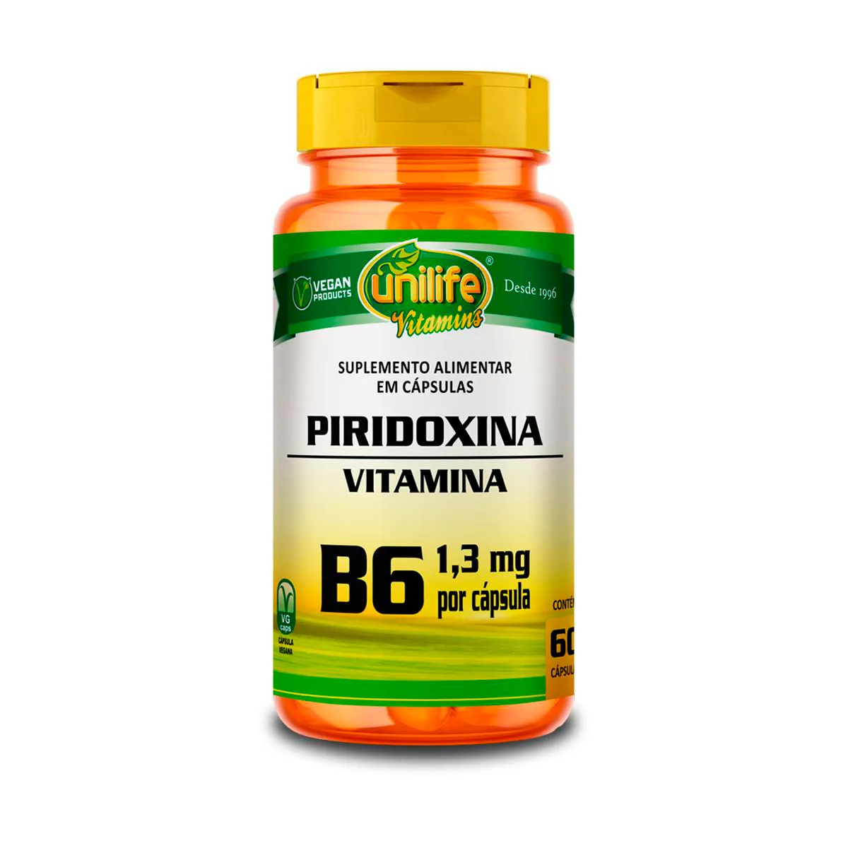 Vitamina B6 Piridoxina Unilife 60 cápsulas