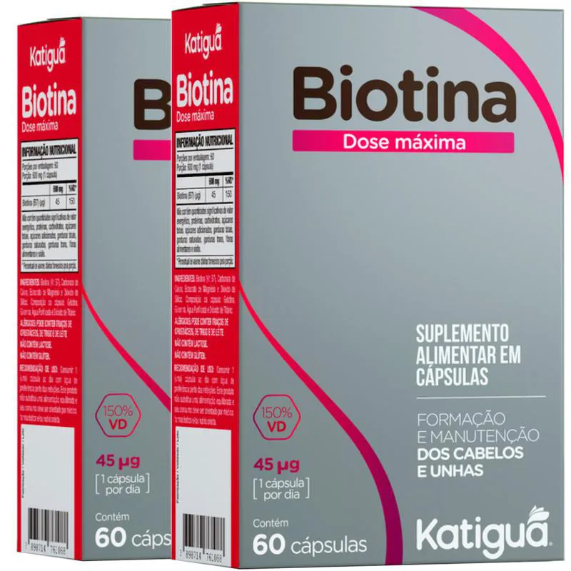 VITAMINA B7 BIOTINA 2 X 60 CáPSULAS KATIGUá