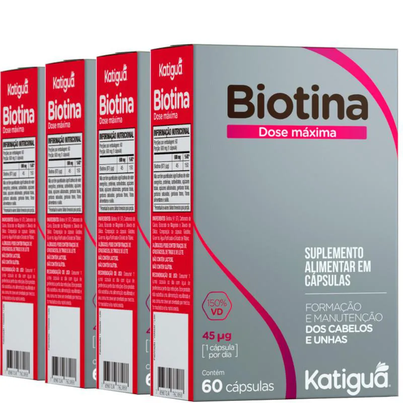 VITAMINA B7 BIOTINA 4 X 60 CáPSULAS KATIGUá