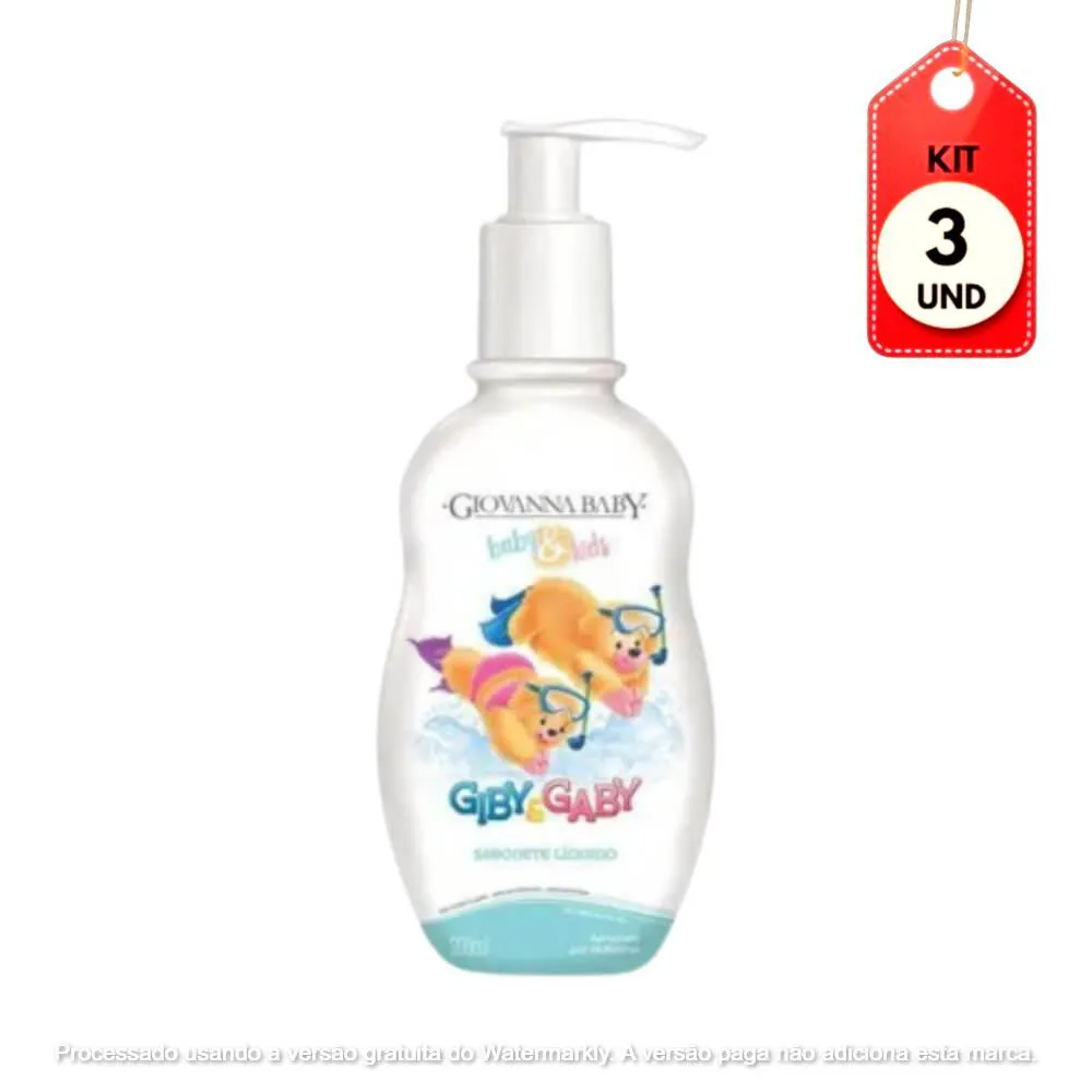 KIT C/03 GIOVANNA BABY GIBY SABONETE LíQUIDO INFANTIL 200ML