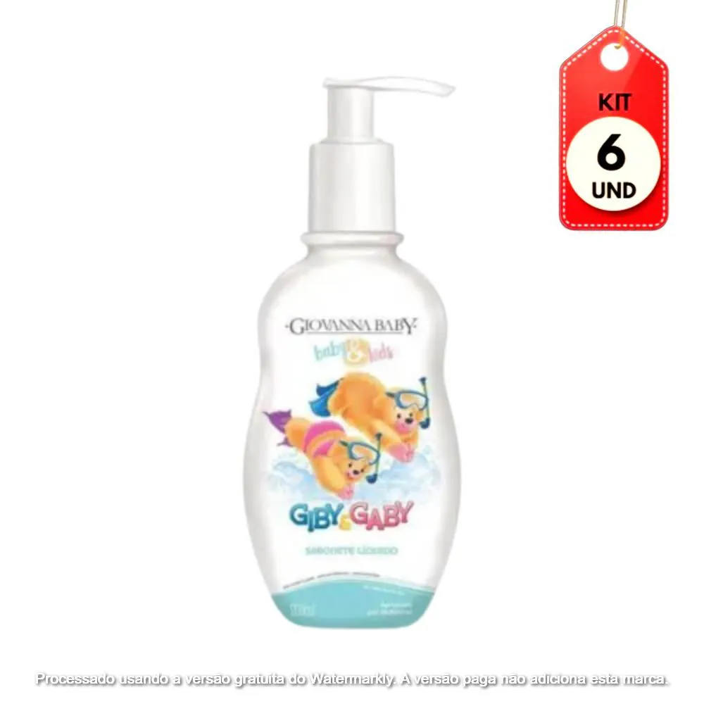 KIT C/06 GIOVANNA BABY GIBY SABONETE LíQUIDO INFANTIL 200ML