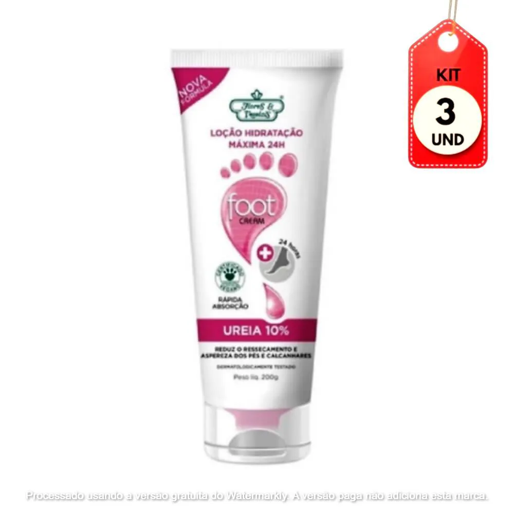 Kit C/03 Flores & Vegetais Loção Hidratante Máxima Ureia 200G
