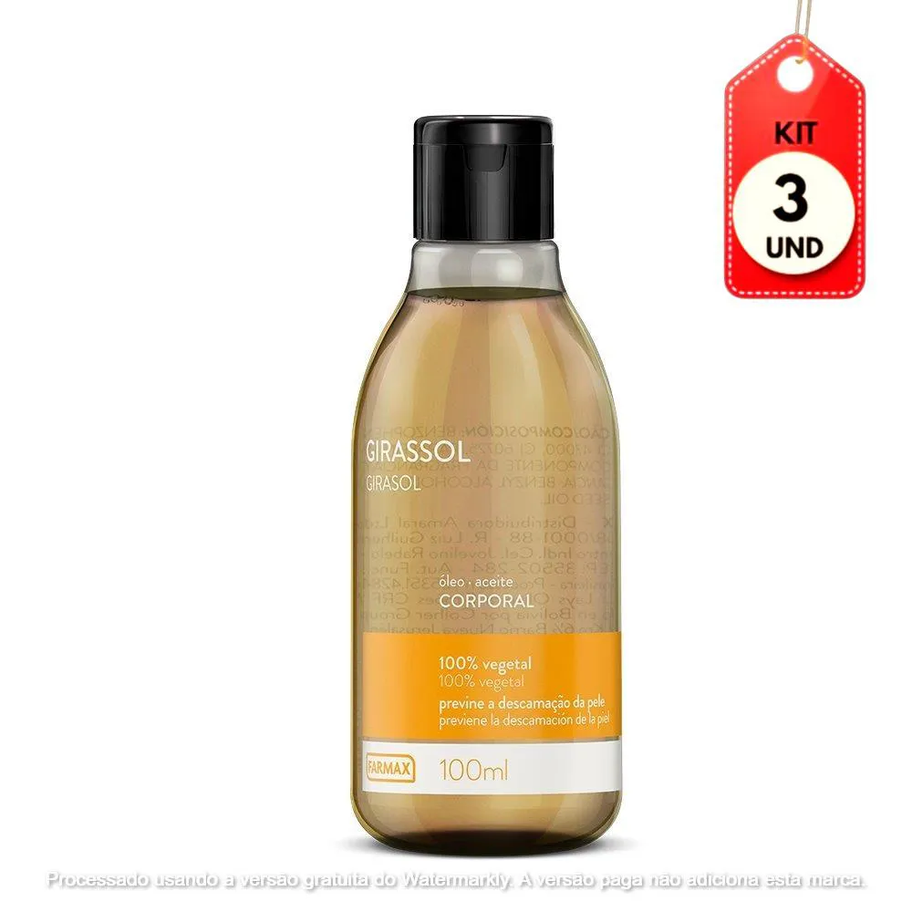 Kit C/03 Farmax Óleo De Girassol 100Ml