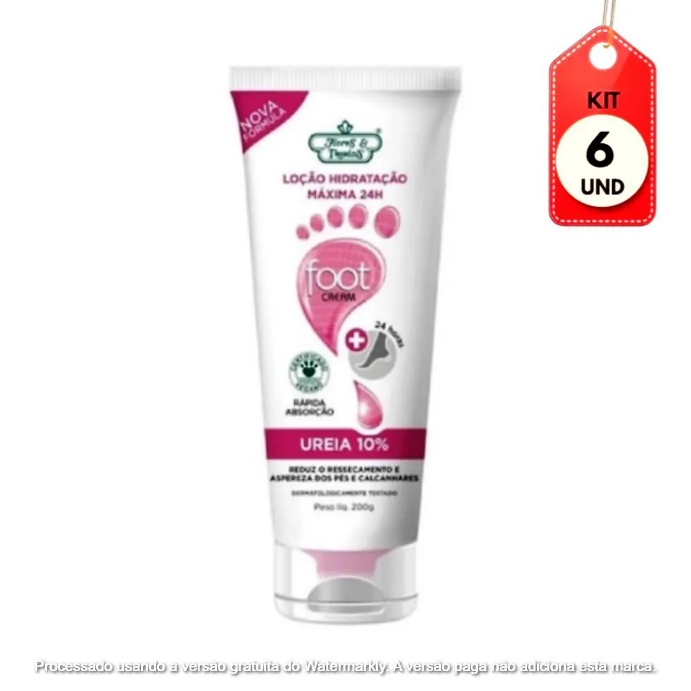 Kit C/06 Flores & Vegetais Loção Hidratante Máxima Ureia 200G