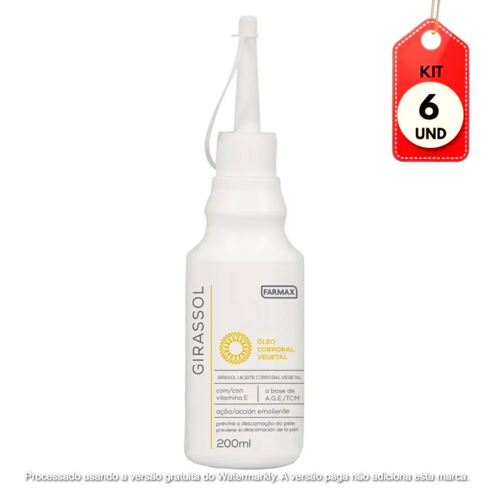 Kit C/06 Farmax Óleo De Girassol Almotolia 100Ml