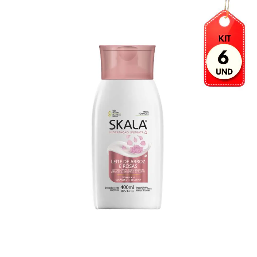 Kit C/06 Skala Rosas E Amêndoas Hidratante Corporal 400Ml