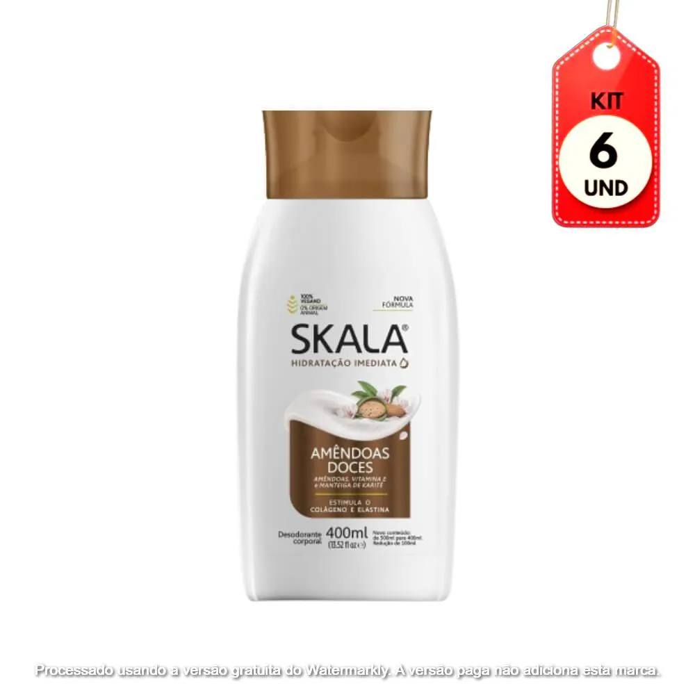 Kit C/06 Skala Amêndoas Doces Hidratante Corporal 400Ml