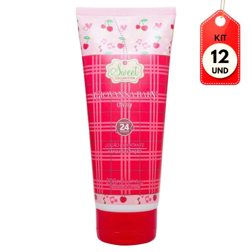 Kit C/12 Giovanna Baby Cherry Loção Hidratante 200Ml
