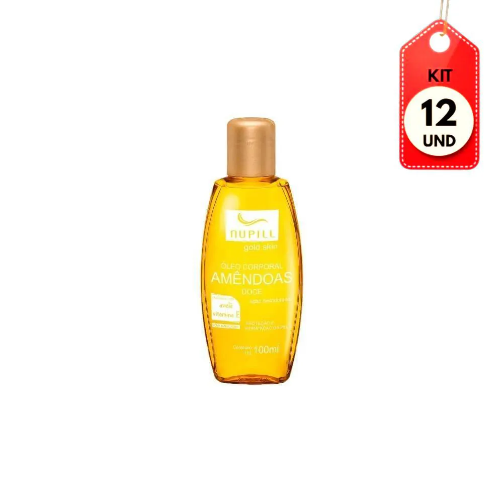 Kit C/12 Nupill Avelã / Vitamina E Óleo Corporal De Amêndoas 100Ml