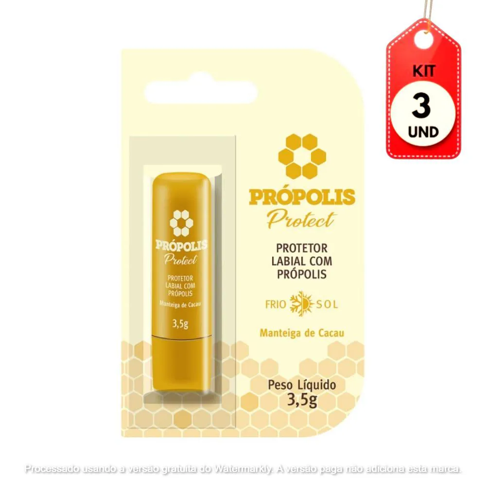 Kit C/03 Ziin Ziin Própolis Protetor Labial 3,5G