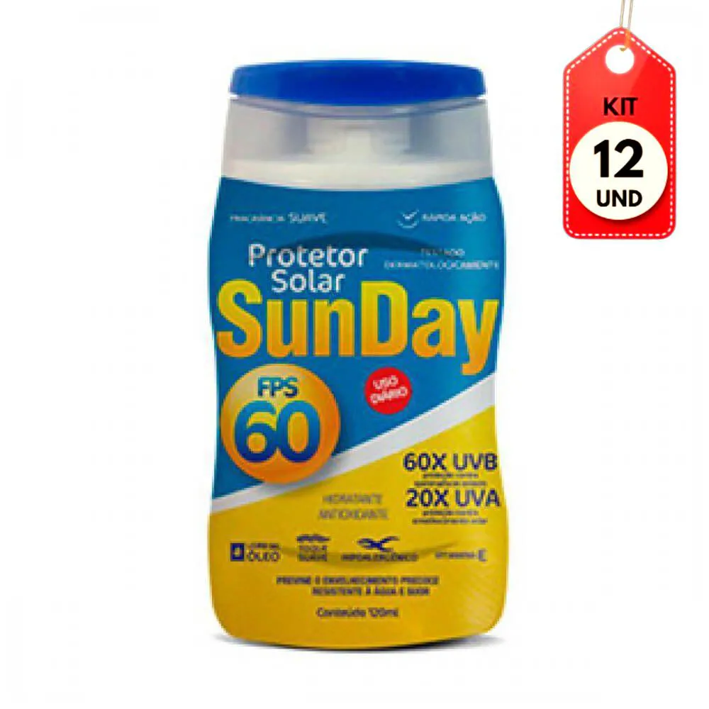 Kit C/12 Nutriex Sun Day Fps60 Protetor Solar 120Ml
