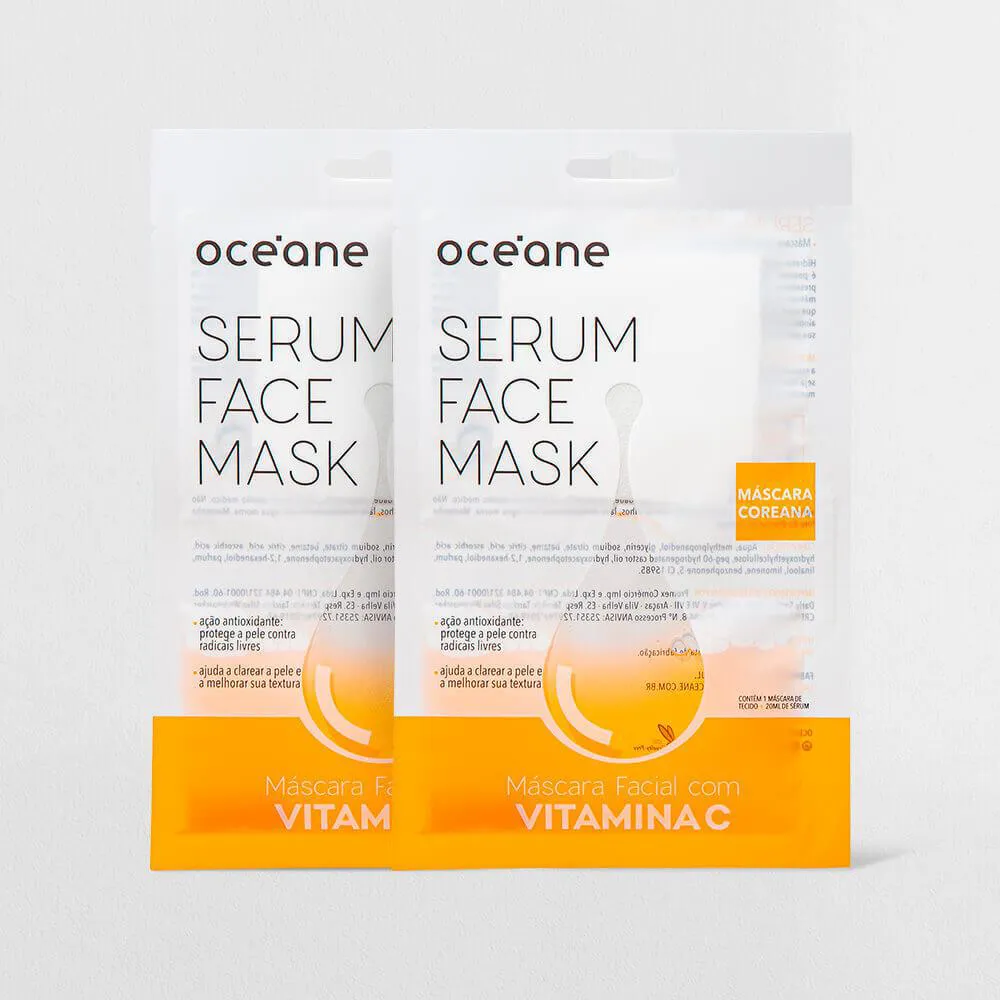 Kit Máscara Facial De Sérum Com Vitamina C (2 Produtos) Não