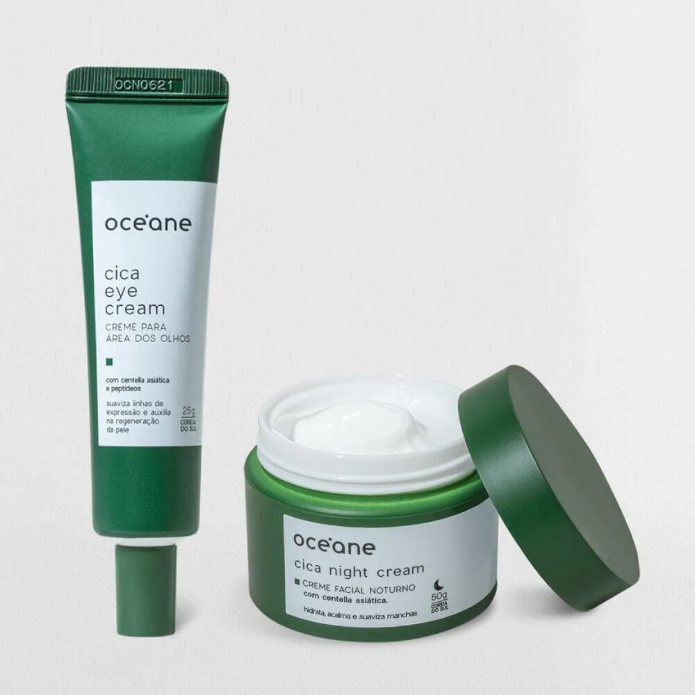 Kit Creme Hidratante Facial Noturno + Creme Para Área Dos Olhos Cica (2 Produtos) Não