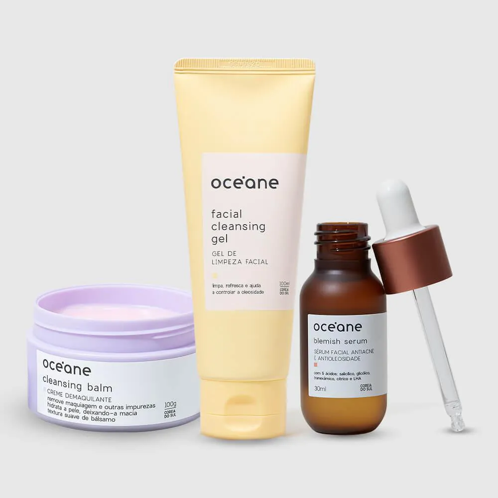 Kit Limpeza Antiacne - Creme Demaquilante + Gel De Limpeza + Serum Antiacne (3 Produtos) Não
