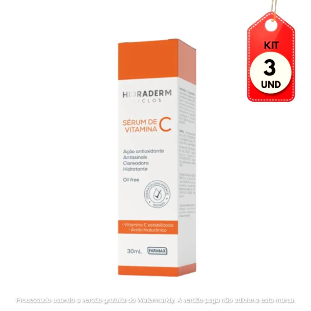 Kit C/03 Hidraderm Vitamina C Sérum 30L