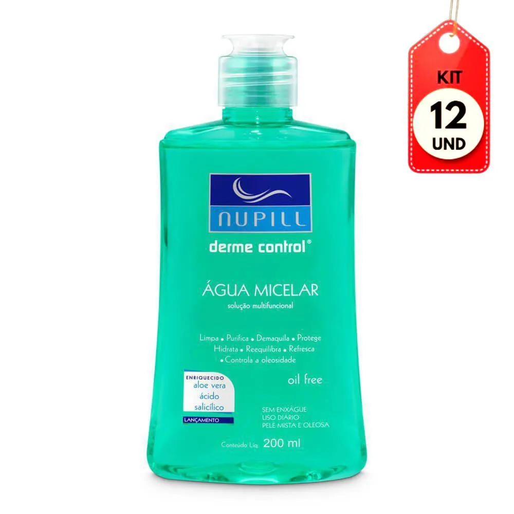 Kit C/12 Nupill Derme Control Água Micelar 200Ml