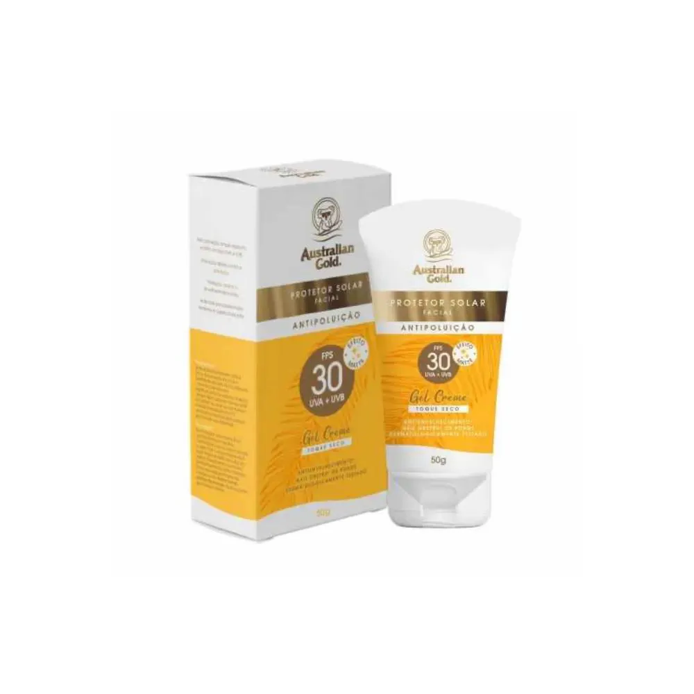 Protetor Solar Facial Australian Gold Gel Creme Fps30 50Gr