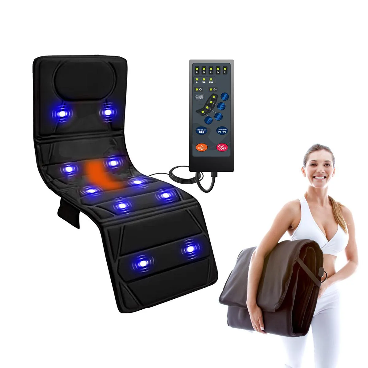 Esteira Massageadora 10 Motores Com Aquecimento Relaxmedic