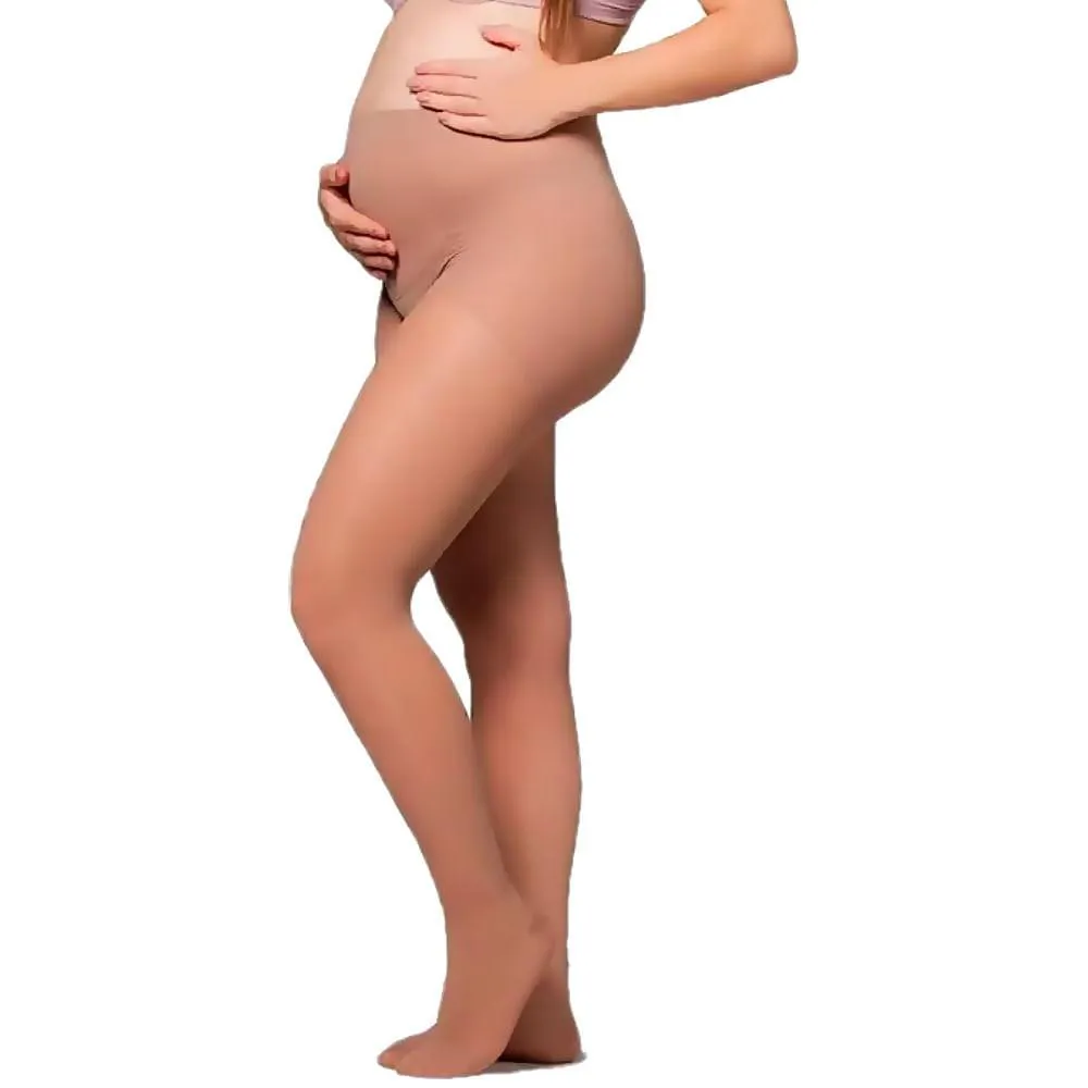 Meia-Calça Audace Maternidade 15-20Mmhg Fechada Natural Tam A