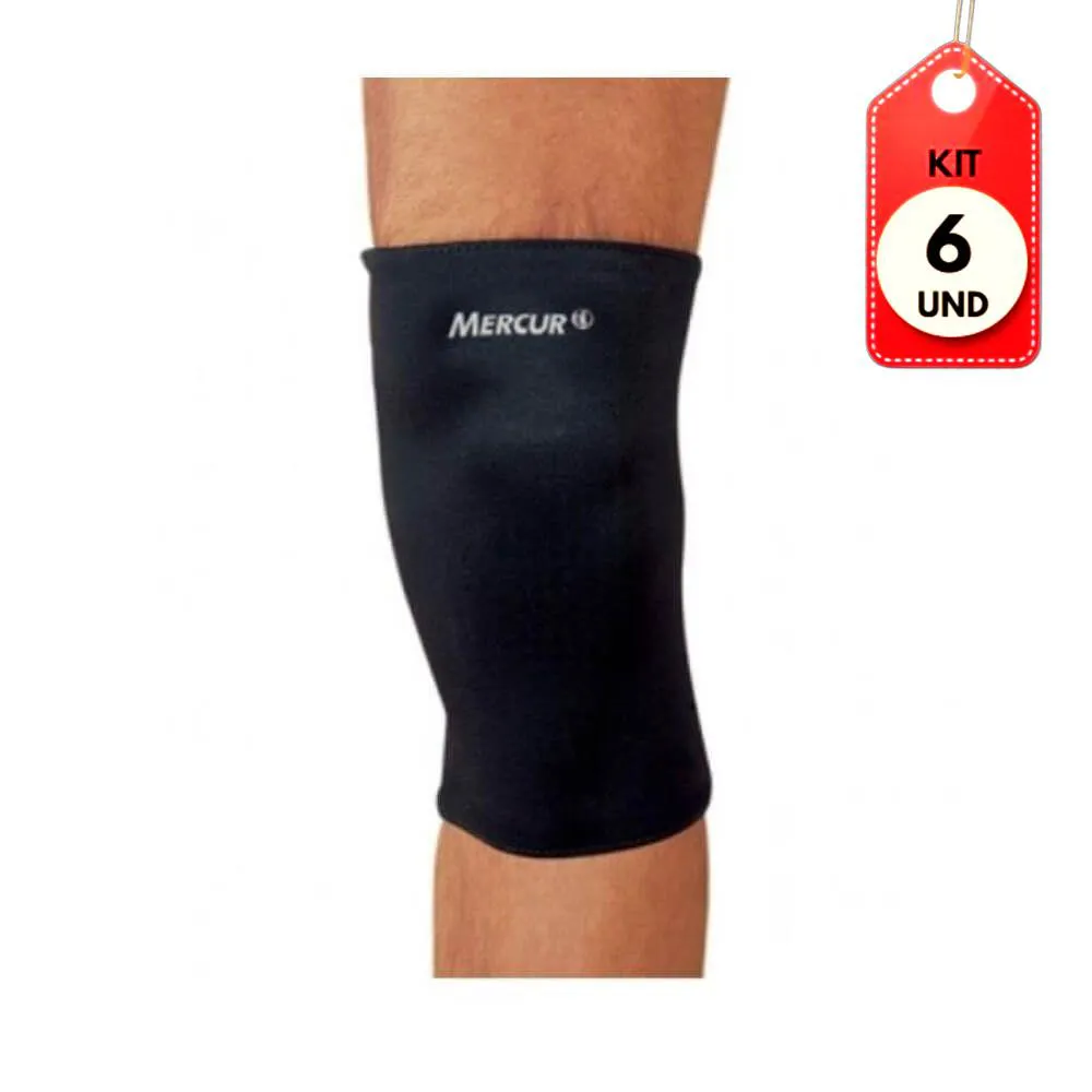 Kit C/06 Mercur Joelheira Neoprene S/ Furo P