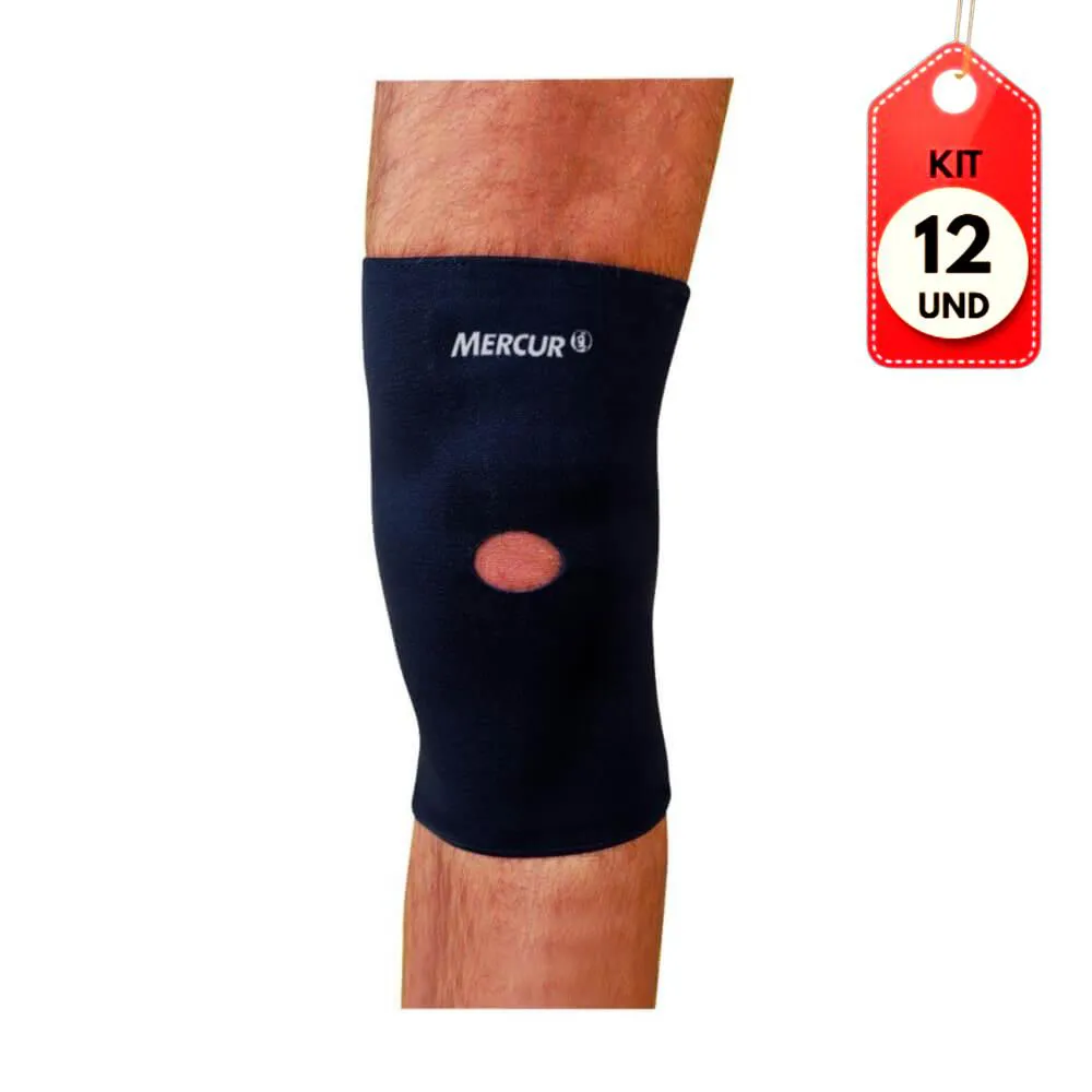 Kit C/12 Mercur Joelheira Neoprene C/ Furo Eg