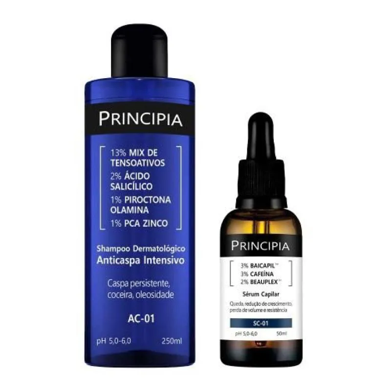 kit Principia (2 produtos) Shampoo anticaspa 250ml + Sérum capilar 50ml