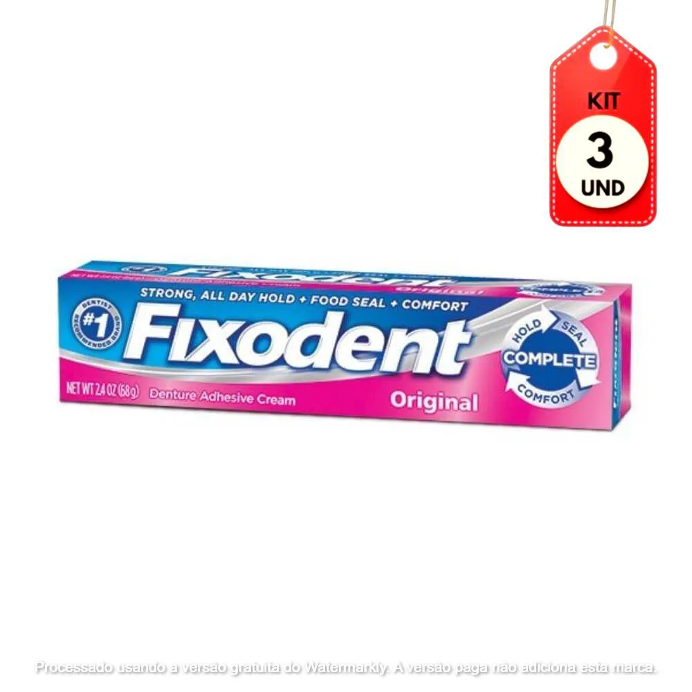 Kit C/03 Fixodent Fixador De Dentadura 68G