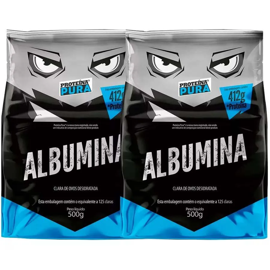 Kit 2 Albumina 500Gr Proteina Pura Natural