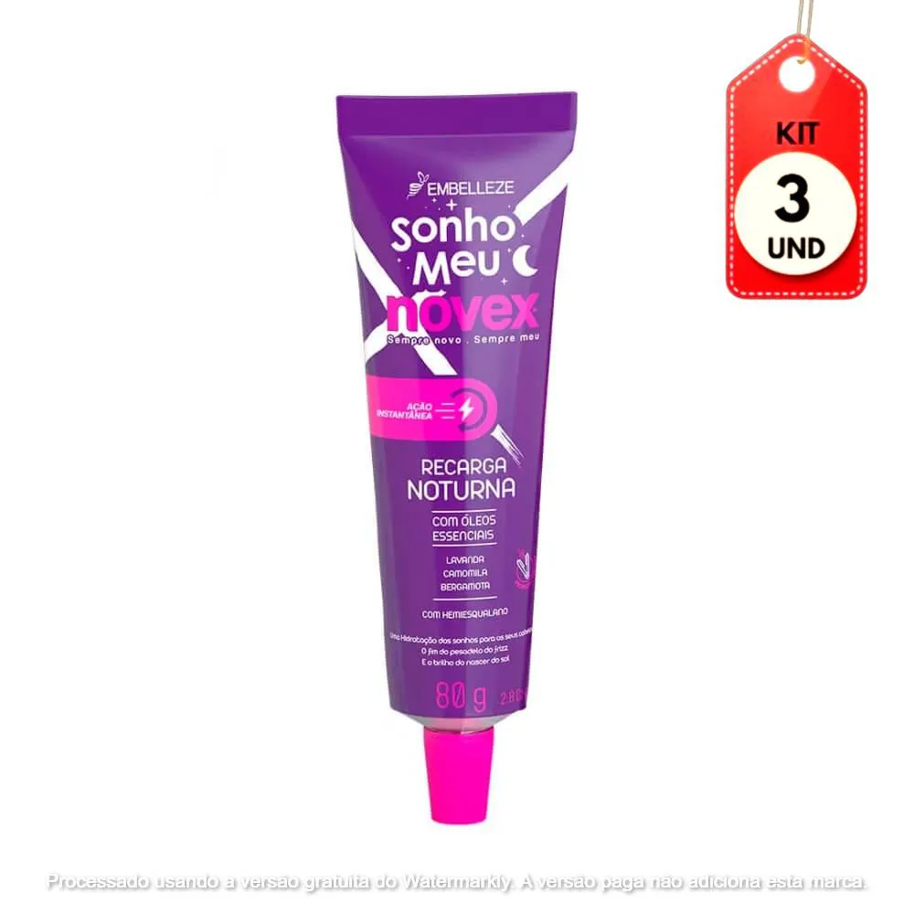 Kit C/03 Novex Noturno Óleos Recarga 80G