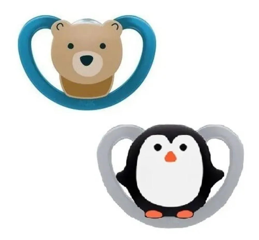 KIT 2 CHUPETAS SPACE BOY URSINHO AZUL 6+ MESES - NUK