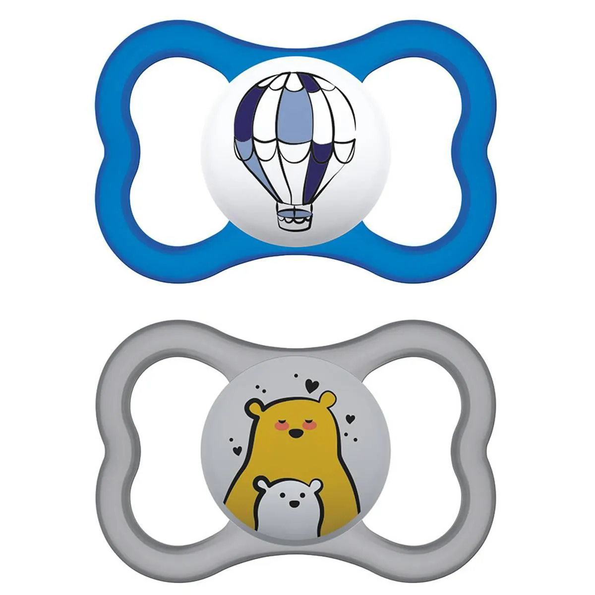 KIT COM 2 CHUPETAS SUPREME BICO DE SILICONE 16M+ AZUL - MAM