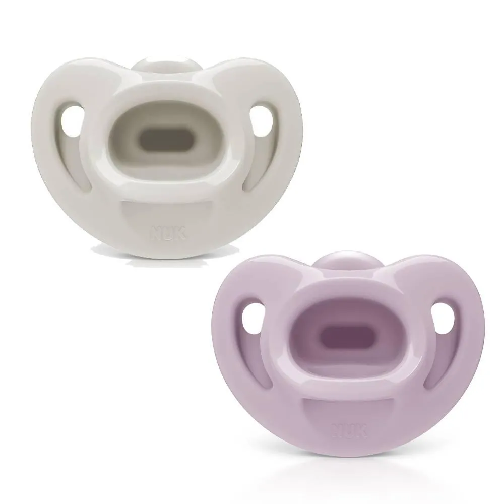 KIT 2 CHUPETAS 100% SILICONE SENSITIVE SOFT FASHION - NUK 6+ Meses Rosa