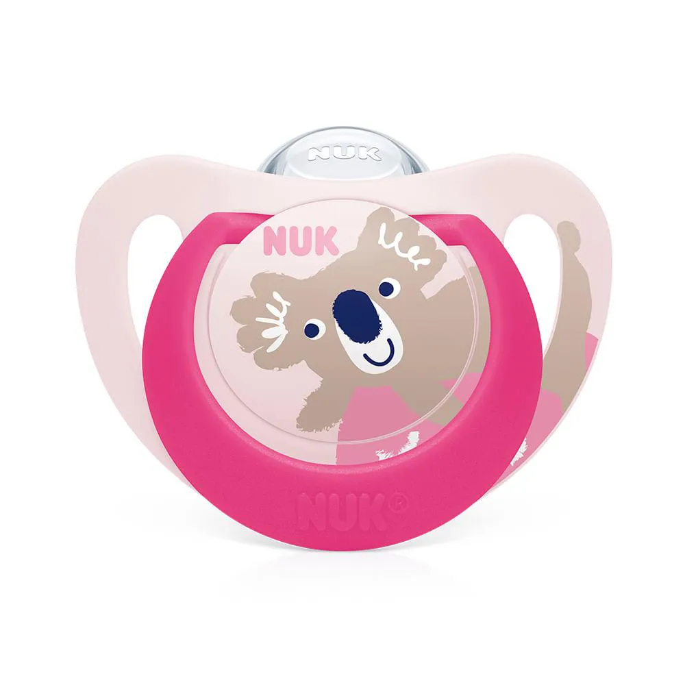 CHUPETA BICO DE SILICONE 6+ MESES STAR ROSA - NUK