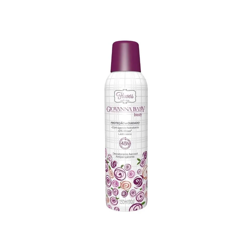 Desodorante Antitranspirante Aerosol Giovanna Baby Flowers Collection Beauty Feminino 48H 150Ml