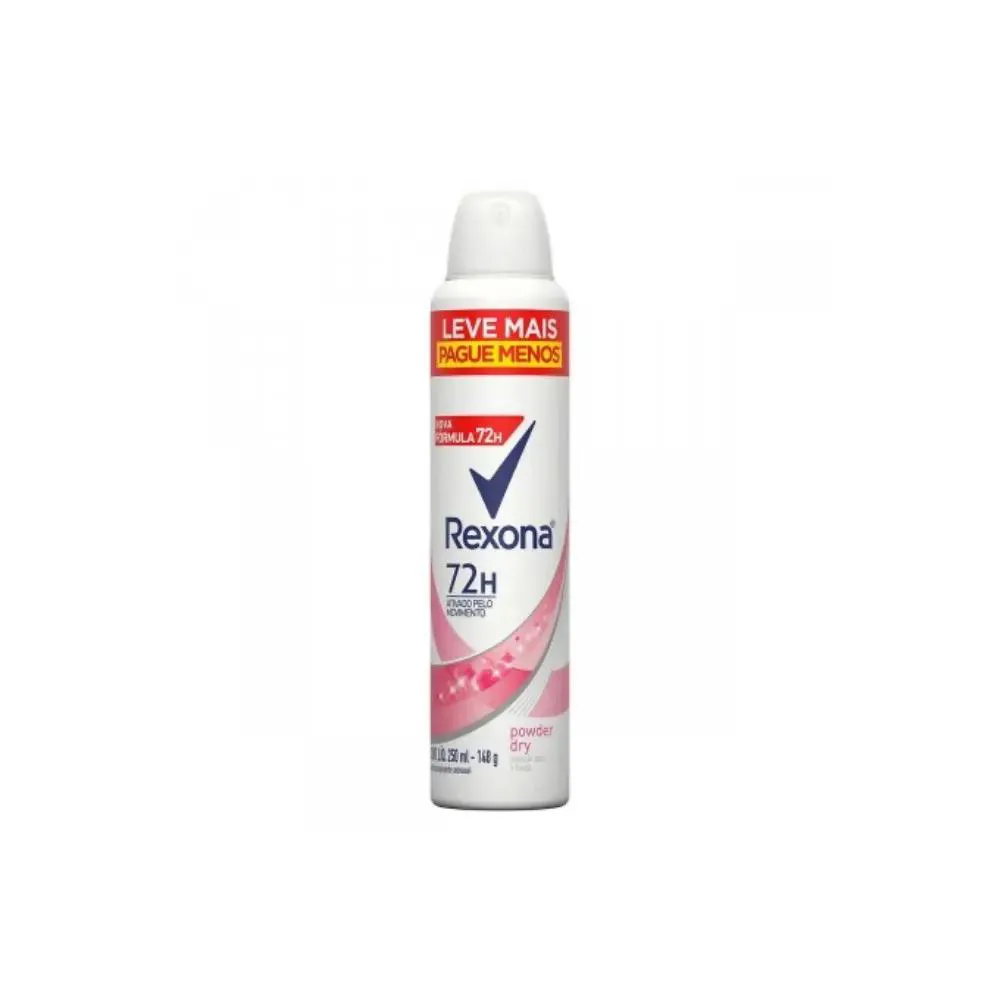 Desodorante Antitranspirante Aerosol Rexona Powder Dry Feminino 72H 250Ml