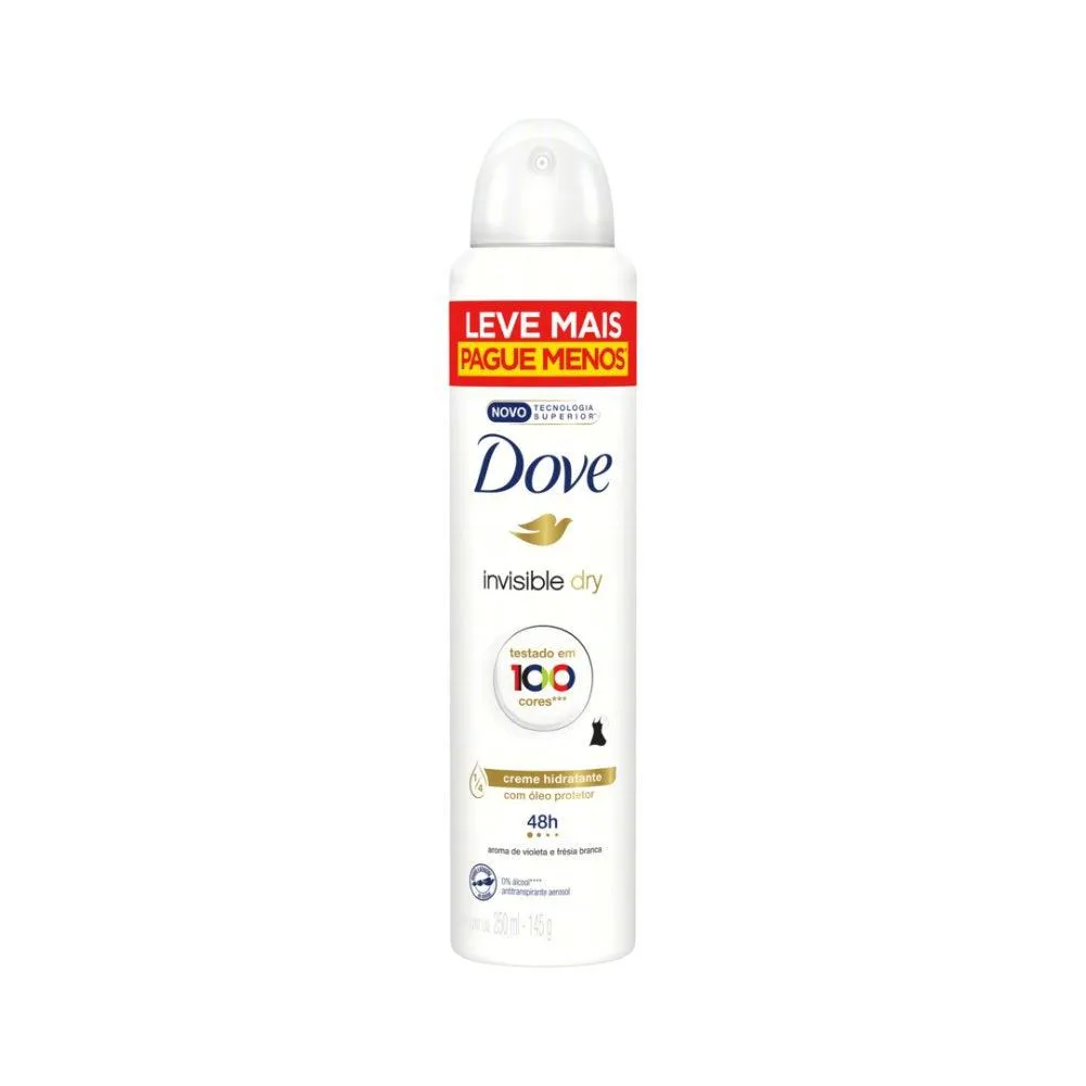 Desodorante Antitranspirante Aerosol Dove Invisible Dry Feminino 72H 250Ml