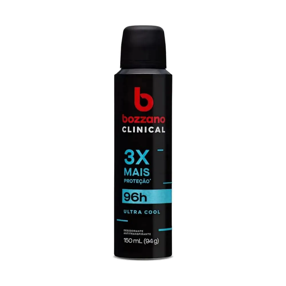 Desodorante Antitranspirante Aerosol Bozzano Clinical Ultra Cool Masculino 96H150Ml