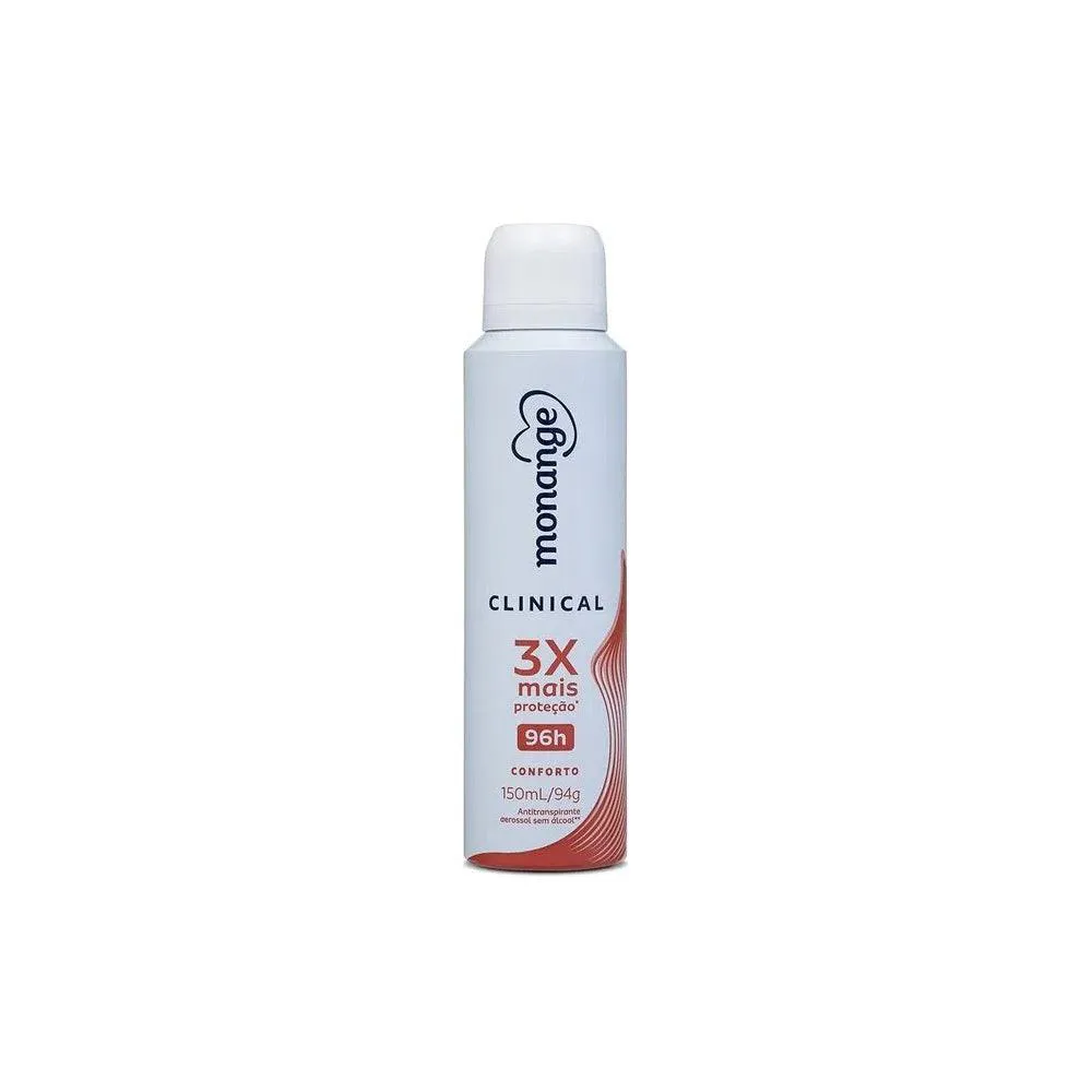 Desodorante Antitranspirante Aerosol Monange Clinical Conforto Feminino 96H 150Ml