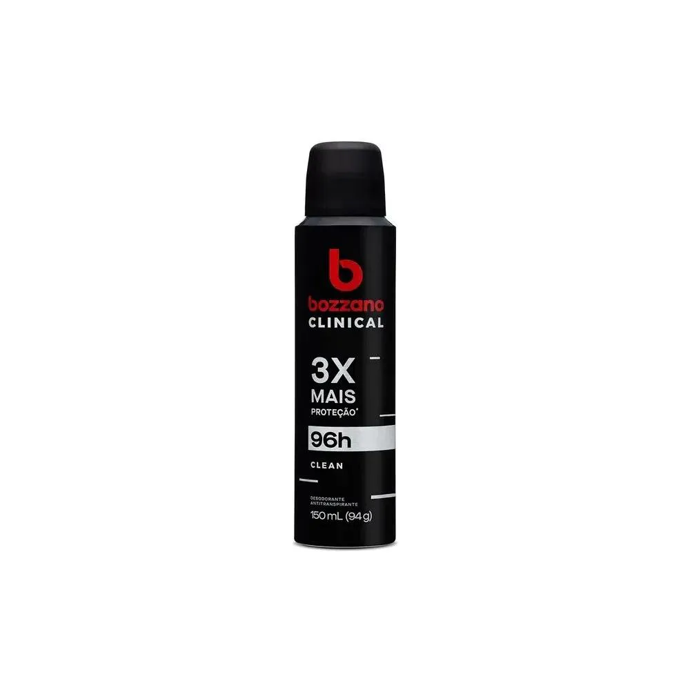 Desodorante Antitranspirante Aerosol Bozzano Clinical Clean Masculino 96H 150Ml