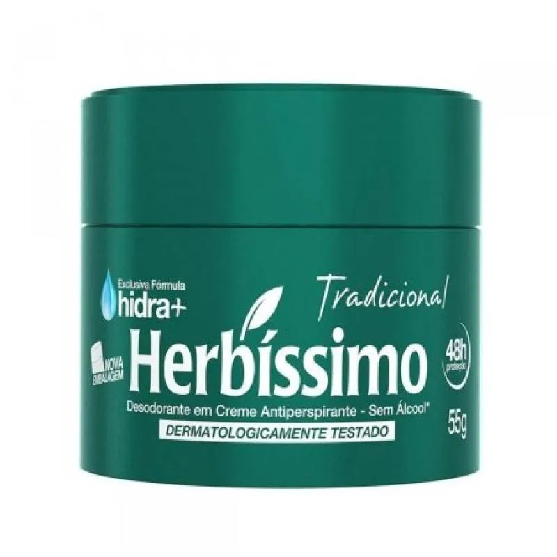 Desodorante Antitranspirante Creme Herbíssimo Tradicional 55G 