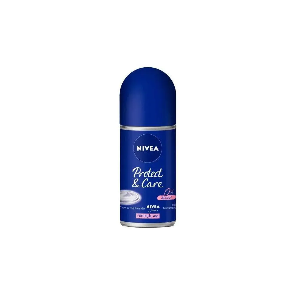 Desodorante Antitranspirante Roll-On Nivea Protect & Care Feminino 48H Sem Álcool 50Ml